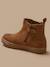 Boots chelsea cuir suédé garçon Camel+Marine 2 - vertbaudet enfant 