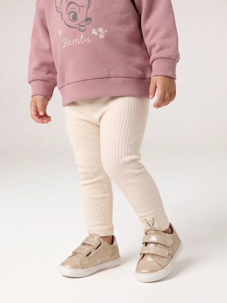 Baskets bébé fille cuir à scratchs blanc+or+rose poudré 9 - vertbaudet enfant 