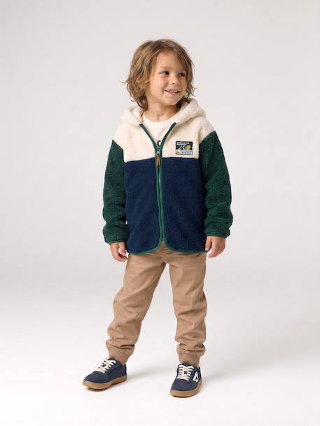 Gilet zippé à capuche garçon bleu moyen+vert sapin 11 - vertbaudet enfant 