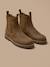 Boots chelsea cuir nubuck garçon Taupe 5 - vertbaudet enfant 