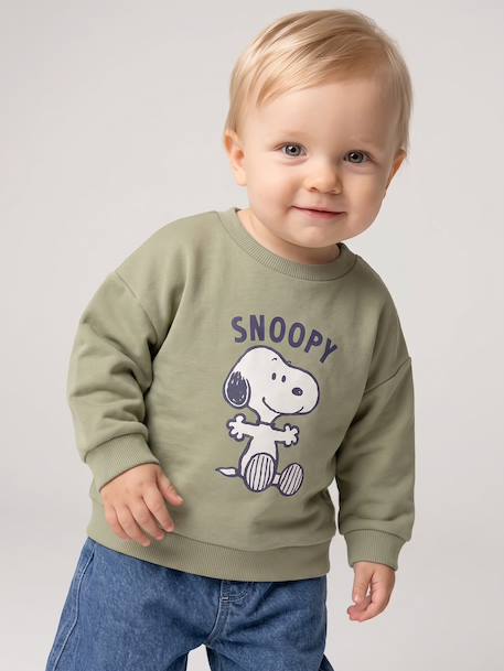 Sweat Snoopy bébé garçon kaki 2 - vertbaudet enfant 