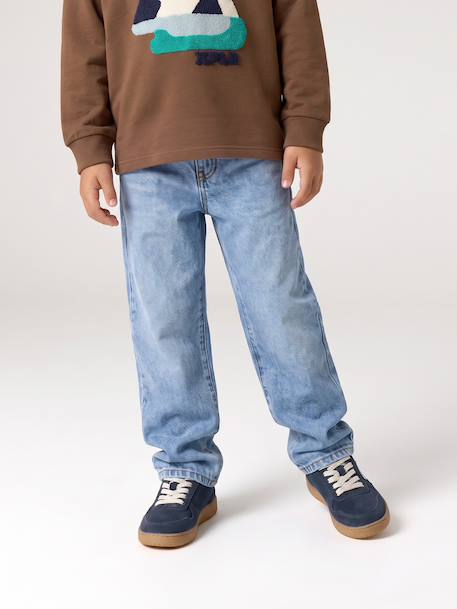 Jean droit garçon morphologie fin denim brut+stone 7 - vertbaudet enfant 