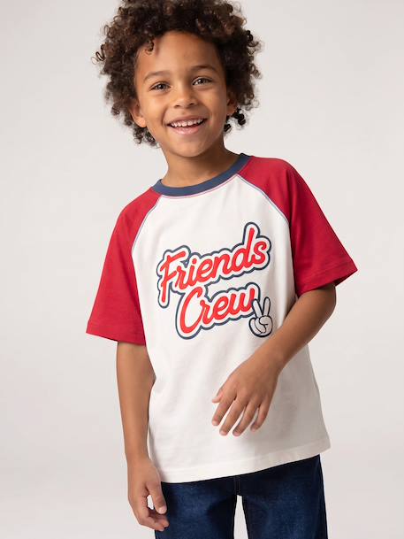 T-shirt manches courtes raglan garçon rouge 1 - vertbaudet enfant 