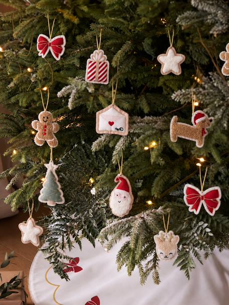 Lot de 10 décorations de sapin en feutrine rouge 1 - vertbaudet enfant 