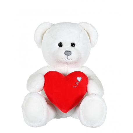 Peluche - ours coeur - 22 cm Rouge 1 - vertbaudet enfant 