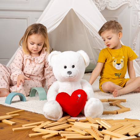 Peluche - ours coeur - 22 cm Rouge 3 - vertbaudet enfant 