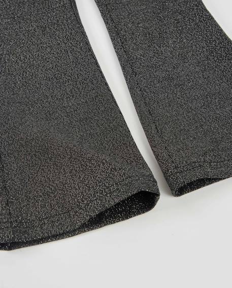 Pantalon fille évasé en tissu brillant Gris 4 - vertbaudet enfant 