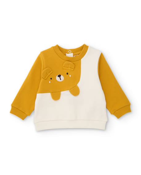 Ensemble en peluche pour bébé avec détail d'ours en relief Jaune 2 - vertbaudet enfant 