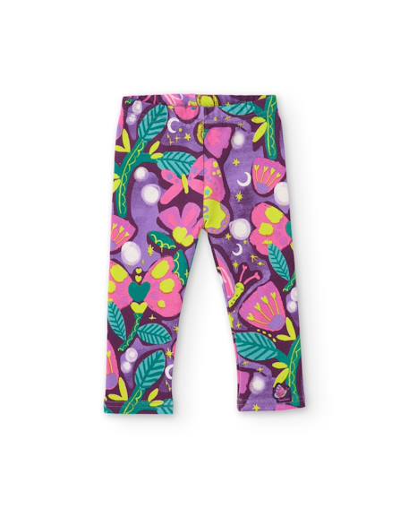 Ensemble en molleton bébé fille avec sweat à capuche et legging imprimé Violet 4 - vertbaudet enfant 