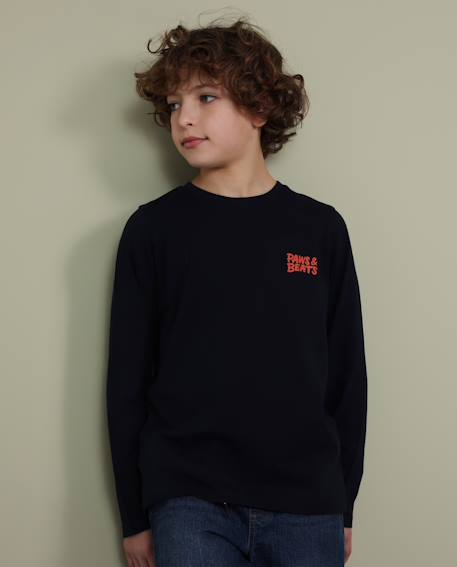 T-shirt garçon en jersey avec imprimé dans le dos Bleu 2 - vertbaudet enfant 