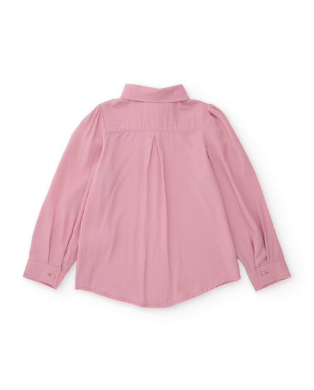 Chemise fille en toile avec broderies de gemmes et manches longues Rose 3 - vertbaudet enfant 