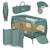 Lit parapluie parc bébé 2en1 stefi plus 0-36 mois avec matelas haute densité et roulettes Green olive+Grey multicolor+Grey white+Pink yellow 1 - vertbaudet enfant 