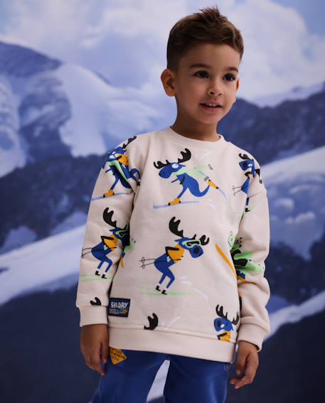 Ensemble en molleton pour garçon avec imprimé crocodiles et pantalon assorti Blanc 1 - vertbaudet enfant 
