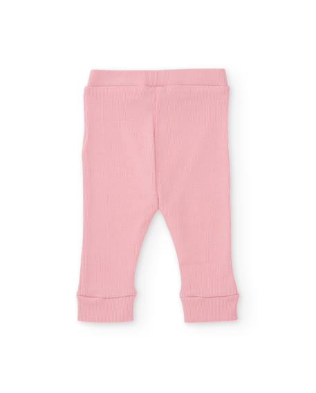 Ensemble bébé avec blouse à volants en tissu plat et leggings en maille Rose 5 - vertbaudet enfant 