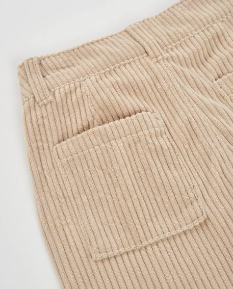 Pantalon fille en velours côtelé avec coupe droite et poches latérales Beige 4 - vertbaudet enfant 