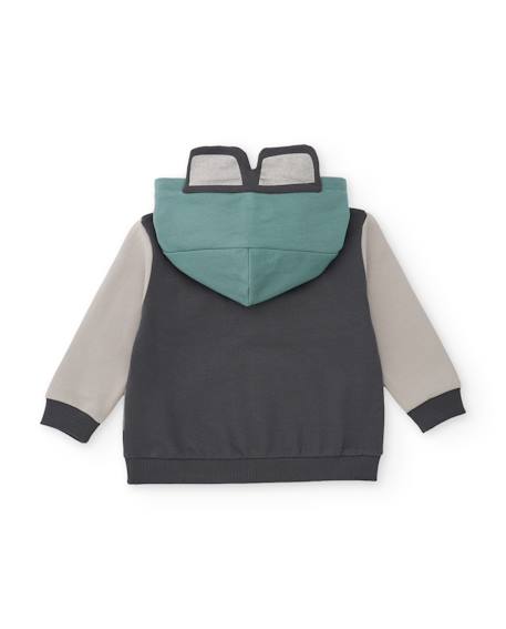 Ensemble bébé garçon en molleton sweat à capuche et imprimé urbain Gris 4 - vertbaudet enfant 