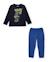 Ensemble garçon avec t-shirt en coton à motif graffiti et pantalon Bleu 1 - vertbaudet enfant 