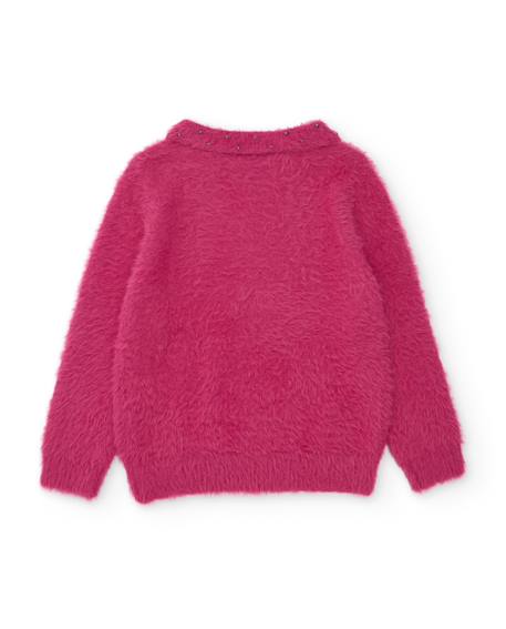 Pull fille en tricot avec texture moelleuse et col rond Rose 3 - vertbaudet enfant 