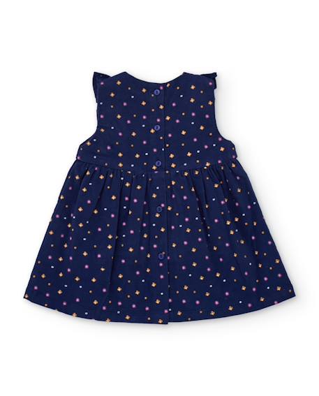 Ensemble pour bébé avec t-shirt en maille et robe florale en tissu plat Bleu 5 - vertbaudet enfant 