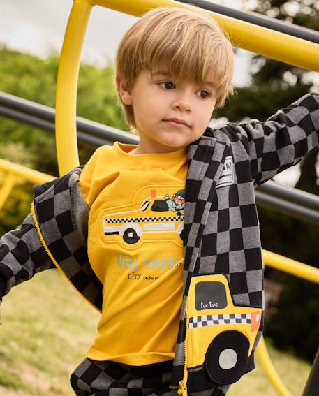 T-shirt garçon manches longues en jersey avec motif voiture Jaune 1 - vertbaudet enfant 