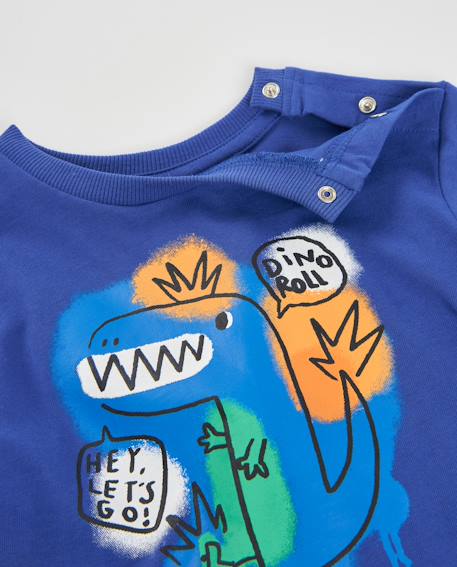 T-shirt bébé garçon en jersey à imprimé ludique et matière confortable Bleu 3 - vertbaudet enfant 
