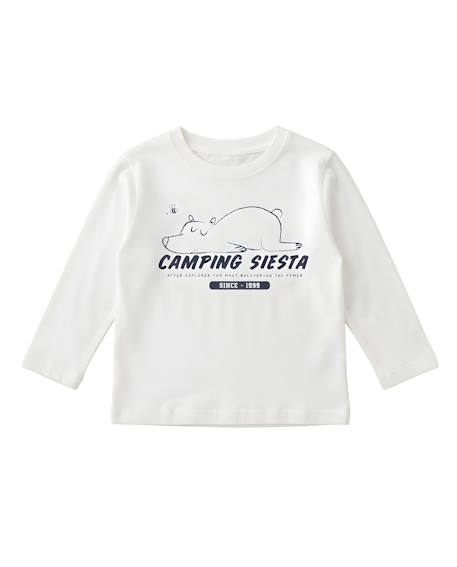 T-shirt en maille pour garçon avec imprimé ours et toucher doux Blanc 1 - vertbaudet enfant 