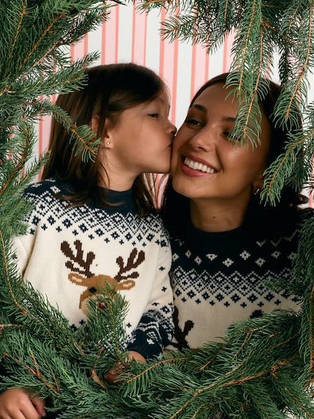 Pull de Noël Adulte Mixte Capsule Famille marine 2 - vertbaudet enfant 