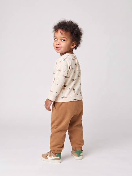 Ensemble T-shirt et pantalon bébé garçon caramel+vert 6 - vertbaudet enfant 