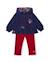 Ensemble fille en molleton avec sweat à capuche brodé et legging Bleu 1 - vertbaudet enfant 