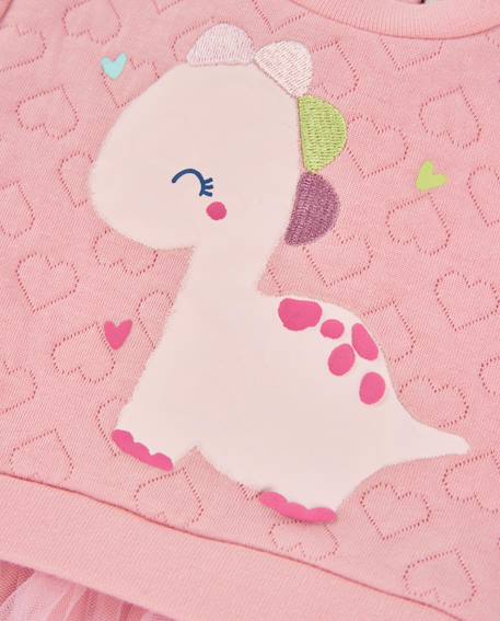 Robe en molleton pour bébé avec motif dinosaure Rose 3 - vertbaudet enfant 