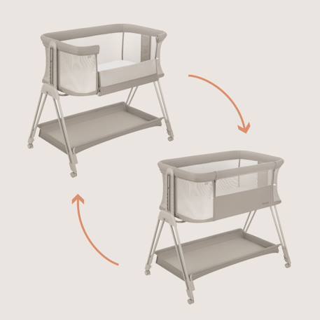 Lit cododo berceau 3en1 luna réglable en hauteur et inclinaison avec matelas Beige sand+Beige taupe+Grey concrete 4 - vertbaudet enfant 