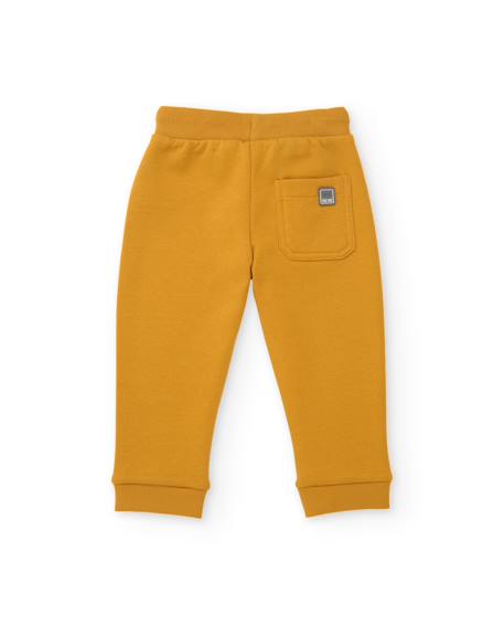 Pantalon en molleton pour garçon avec taille élastique Jaune 2 - vertbaudet enfant 