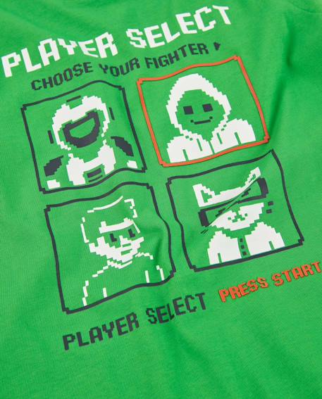 T-shirt en jersey pour garçon avec design pixélisé Vert 4 - vertbaudet enfant 