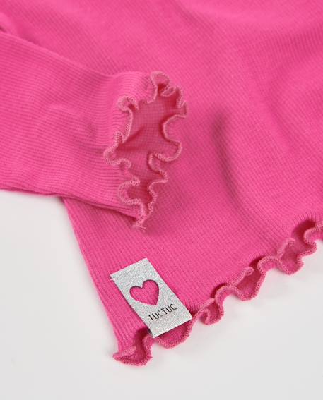 T-shirt bébé fille en jersey à manches longues et volants Rose 5 - vertbaudet enfant 