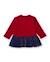 Robe fille en molleton et jersey à motif floral et volant Rouge 2 - vertbaudet enfant 