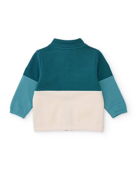 Ensemble garçon en molleton à imprimé ludique et toucher doux Bleu 4 - vertbaudet enfant 
