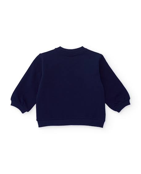 Sweat en molleton fille avec grand nœud fantaisie et toucher doux Bleu 2 - vertbaudet enfant 
