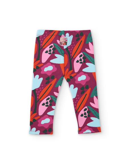 Ensemble fille en molleton avec sweat rhinocéros et legging floral Rouge 5 - vertbaudet enfant 
