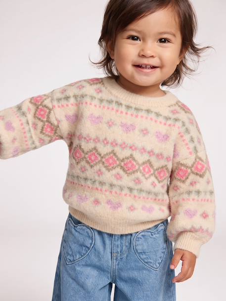Pull bébé fille manches longues rose 3 - vertbaudet enfant 
