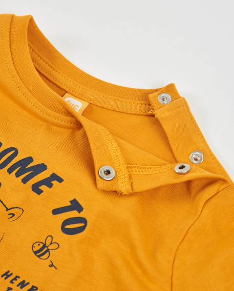 T-shirt en maille pour garçon avec imprimé ours pêcheur Jaune 3 - vertbaudet enfant 