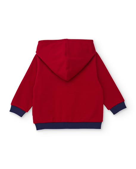 Sweat à capuche zippé bébé garçon en molleton avec motif voitures Rouge 2 - vertbaudet enfant 