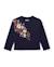 T-shirt de fille en maille avec imprimé floral latéral Bleu 1 - vertbaudet enfant 