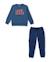Ensemble garçon avec sweat en coton de snowboard et pantalon de sport Bleu 1 - vertbaudet enfant 