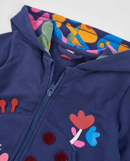 Sweat zippé à capuche bébé fille en molleton Bleu 3 - vertbaudet enfant 