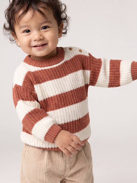 Pull bébé garçon manches longues marine+terracotta 6 - vertbaudet enfant 