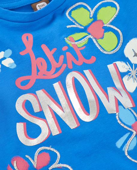 T-shirt bébé fille en jersey avec volants et imprimé floral Bleu 4 - vertbaudet enfant 