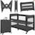 Lit cododo 5en1 patty pliable avec fonction lit parapluie et parc, matelas haute densité et 4 roulettes Beige sand+Grey graphite 7 - vertbaudet enfant 