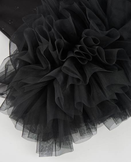 Robe fille en maille avec volants en bas et manches longues Noir 5 - vertbaudet enfant 