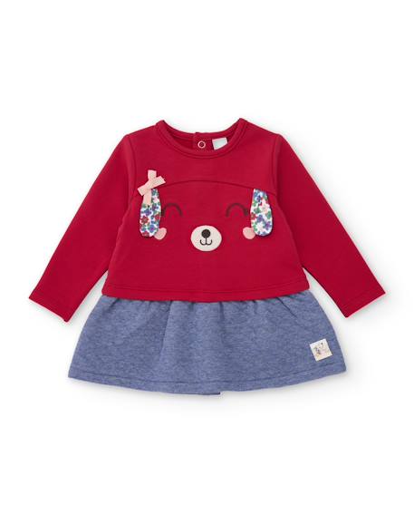 Robe en peluche pour bébé avec design de petit chien Rouge 1 - vertbaudet enfant 