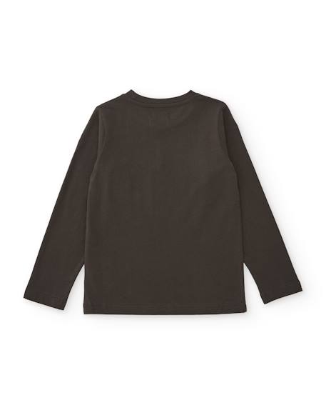 T-shirt garçon en maille avec imprimé photo Gris 2 - vertbaudet enfant 
